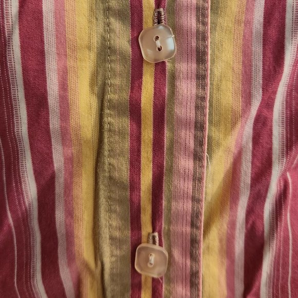 Striped Button Down with Floral Under-cuffs by Christopher & Banks - Picture 4 of 6